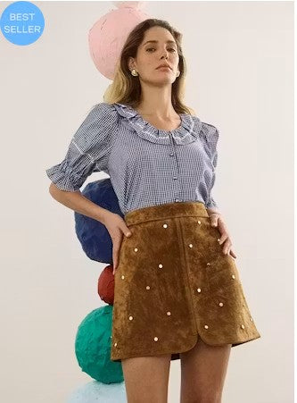 Hunter Bell - Dottle Skirt - Saddle