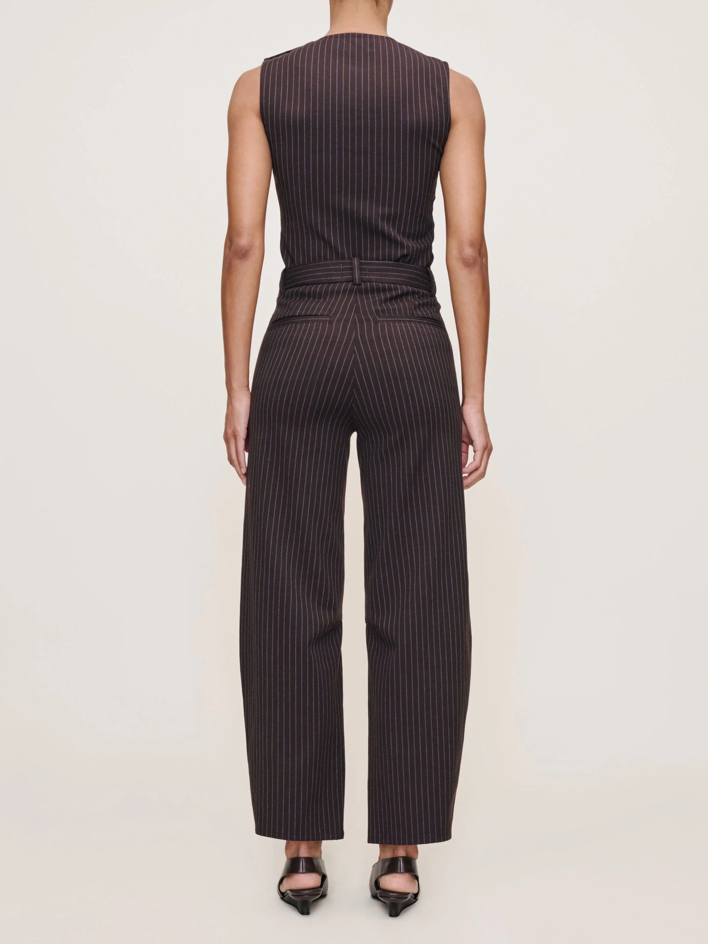 DL1961 - Miro Barrel High Rise 28" Pants - Brown/Blue Stripe