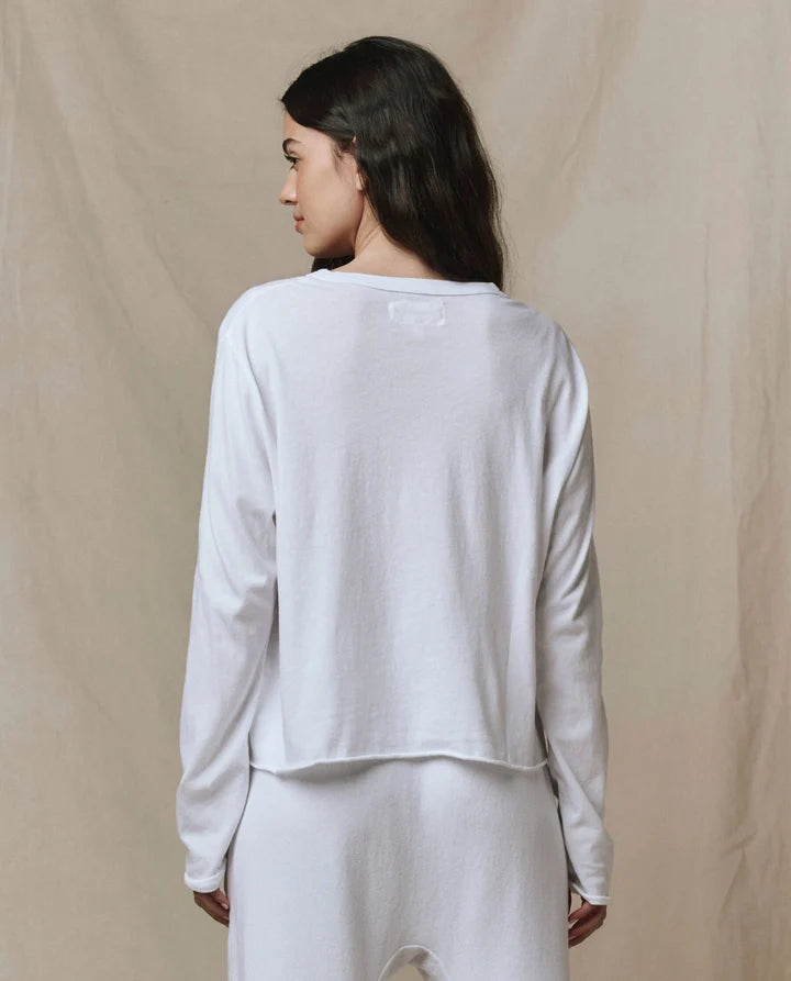 The Great - Long Sleeve Crop - True White
