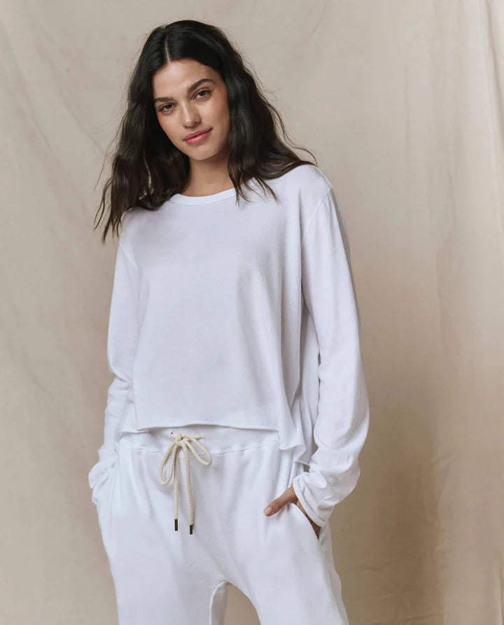 The Great - Long Sleeve Crop - True White