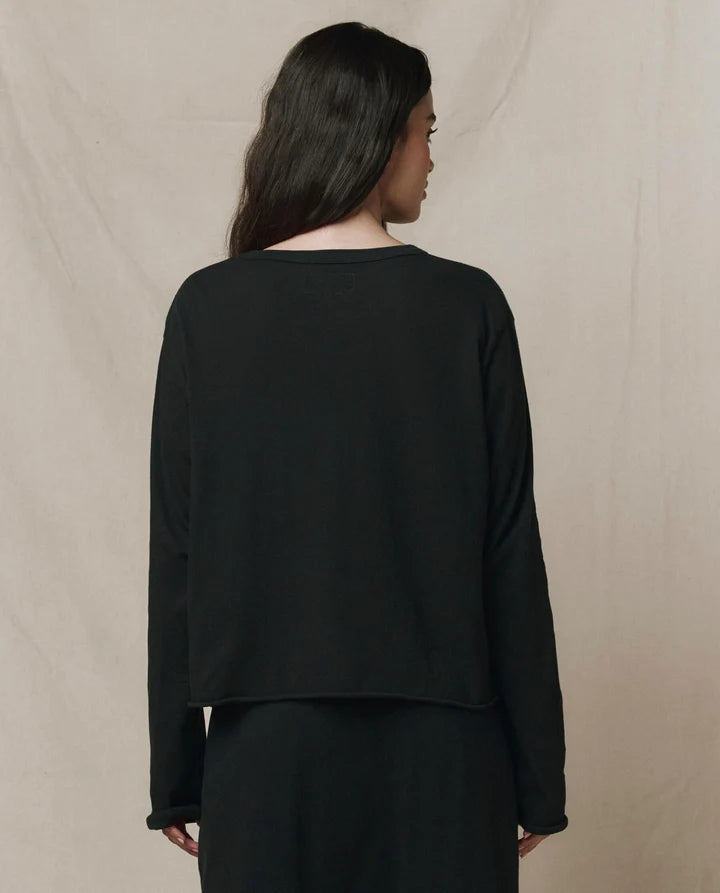 The Great - Long Sleeve Crop - Almost Black