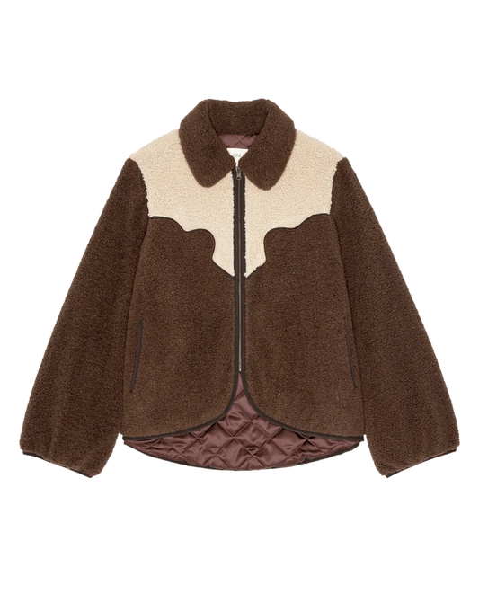 The Great - Reversible Western Yoke Pasture Jacket - Brown & Cream