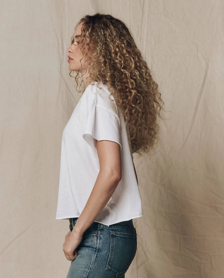 The Great - The Crop Tee - True White
