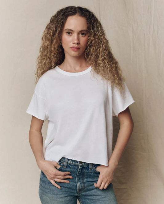 The Great - The Crop Tee - True White