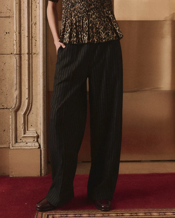 The Great - Tracksuit Pintuck Pant - Black