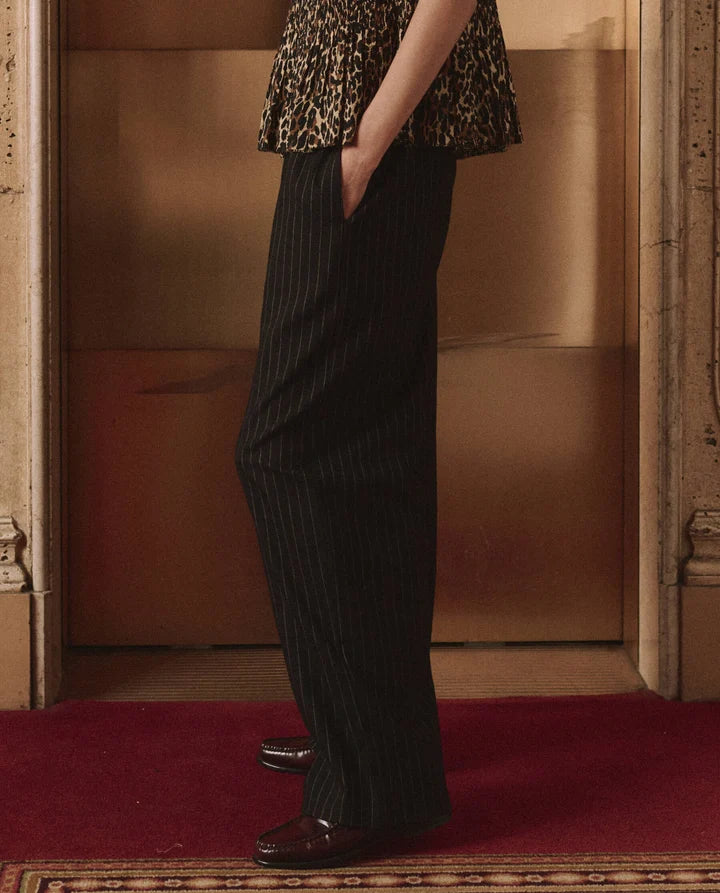 The Great - Tracksuit Pintuck Pant - Black