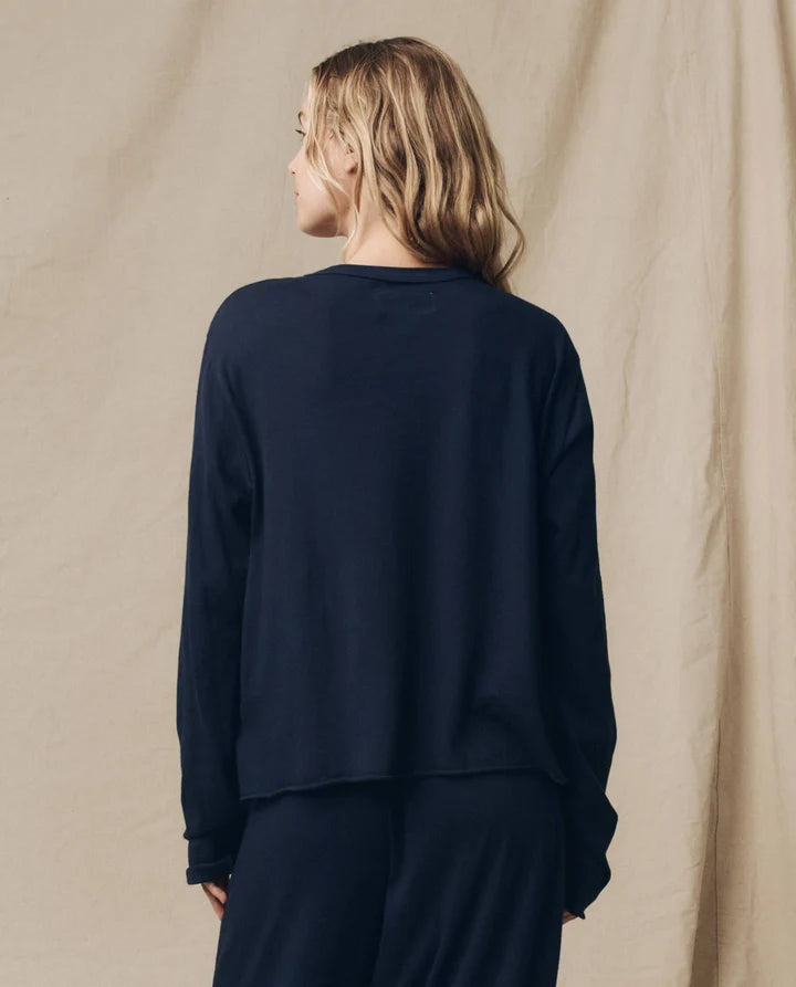 The Great - Long Sleeve Crop - True Navy