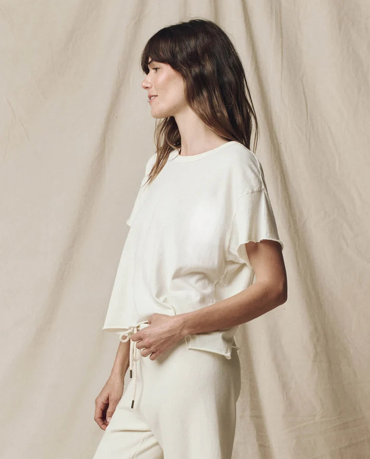 The Great - The Crop Tee - Washed White