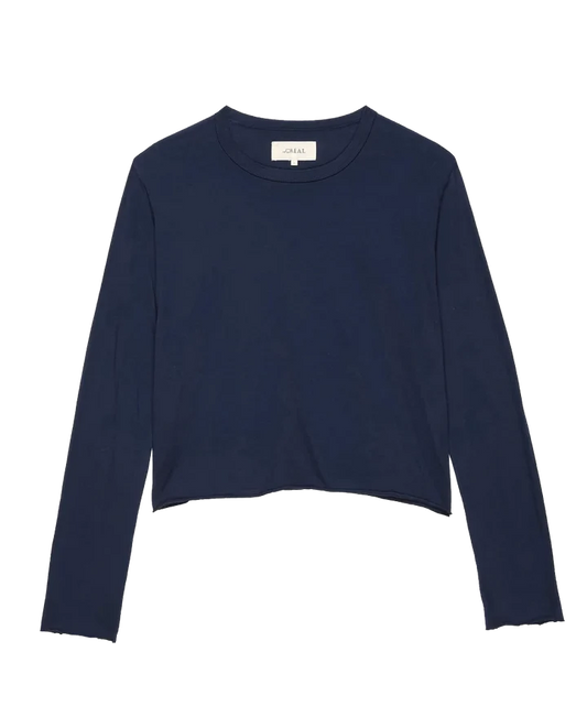 The Great - Long Sleeve Crop - True Navy