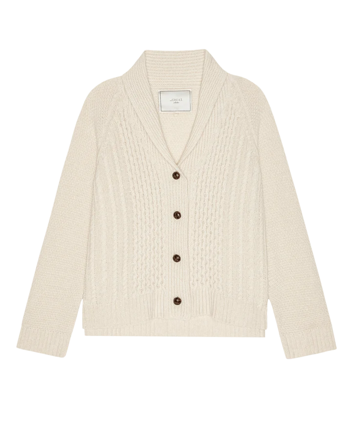 The Great - Cashmere Cable Lodge Cardigan - Cream