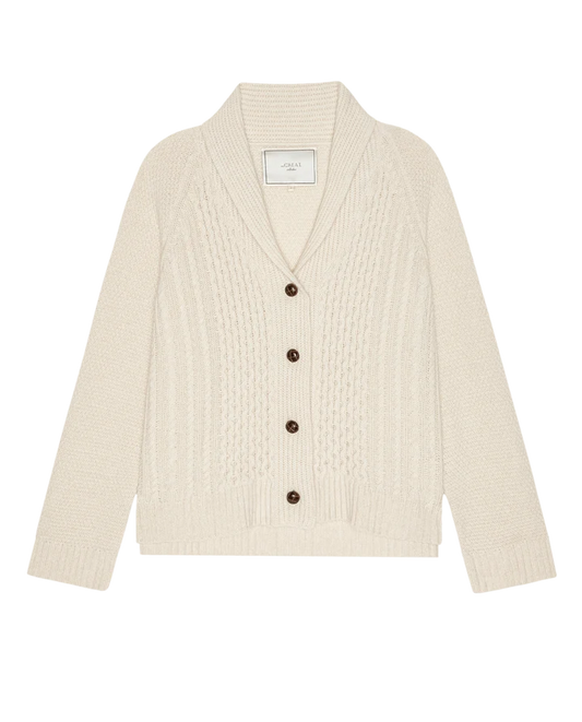 The Great - Cashmere Cable Lodge Cardigan - Cream