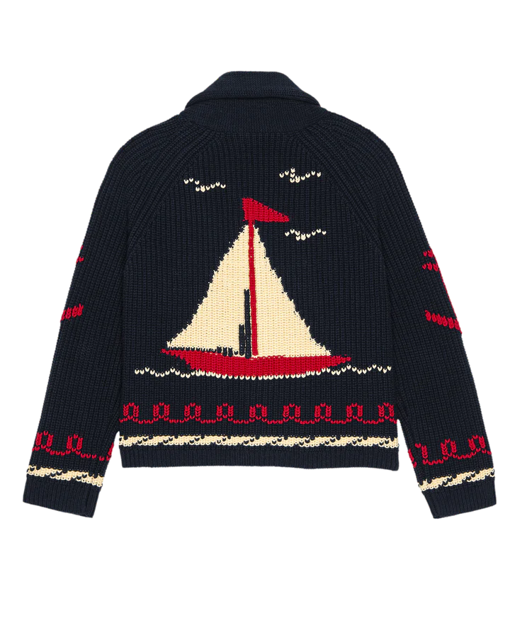 The Great - The Sailboat Lodge Cardigan - Dark Navy