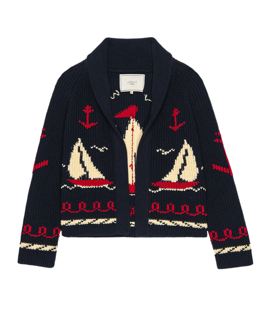 The Great - The Sailboat Lodge Cardigan - Dark Navy