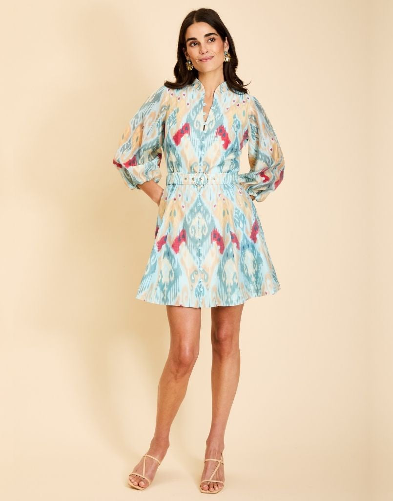 Mestiza - Valencia Mini Dress - Misty Ikat