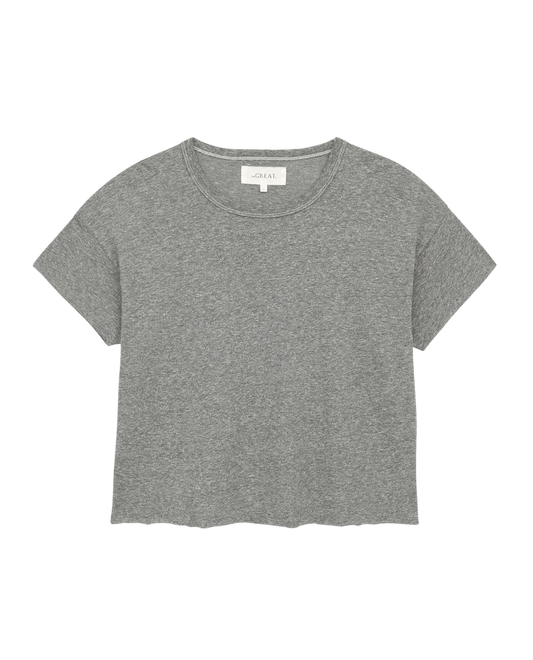 The Great - The Crop Tee - Heather Grey