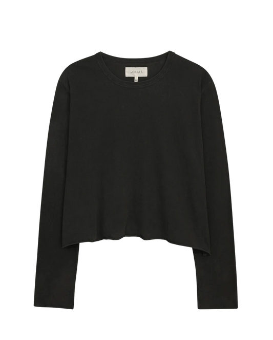 The Great - Long Sleeve Crop - Almost Black