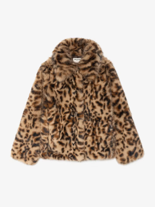 Zadig & Voltiare Finito Faux Fur Coat in Leopard