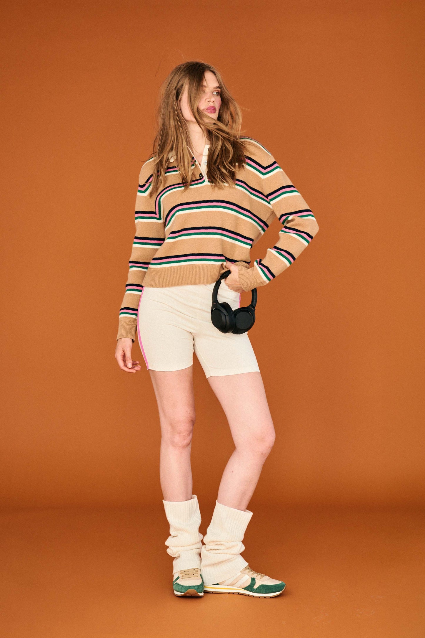 Jumper1234 - Stripe Rugby Shirt - Camel