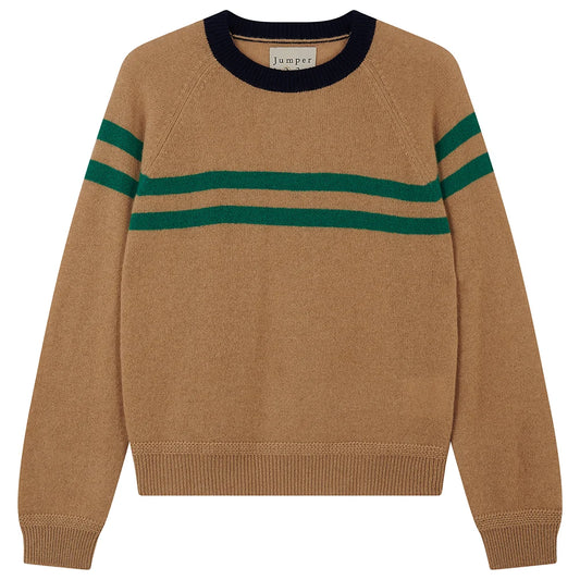 Jumper1234 - Chest Stripe Crew - Camel