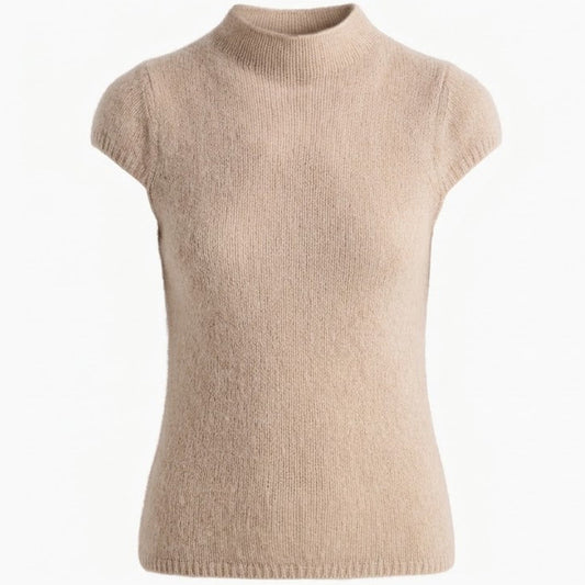 W. Cashmere - Brigitte Mock Neck Short Sleeve - Jute