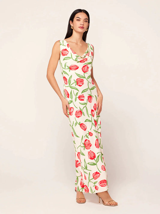 Kitri - Araminta Maxi Dress - Ivory Tulip Print