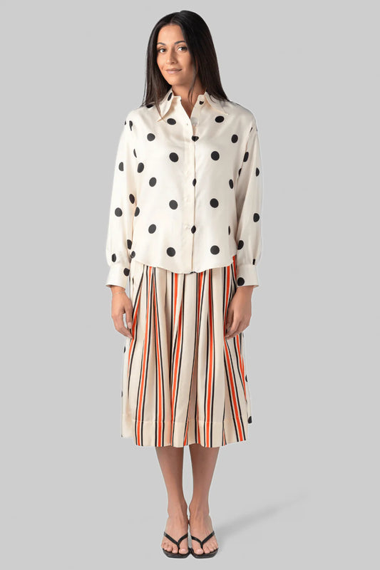 La Prestic - Emmanuelle Blouse - Pois Grosso Noir Ecru