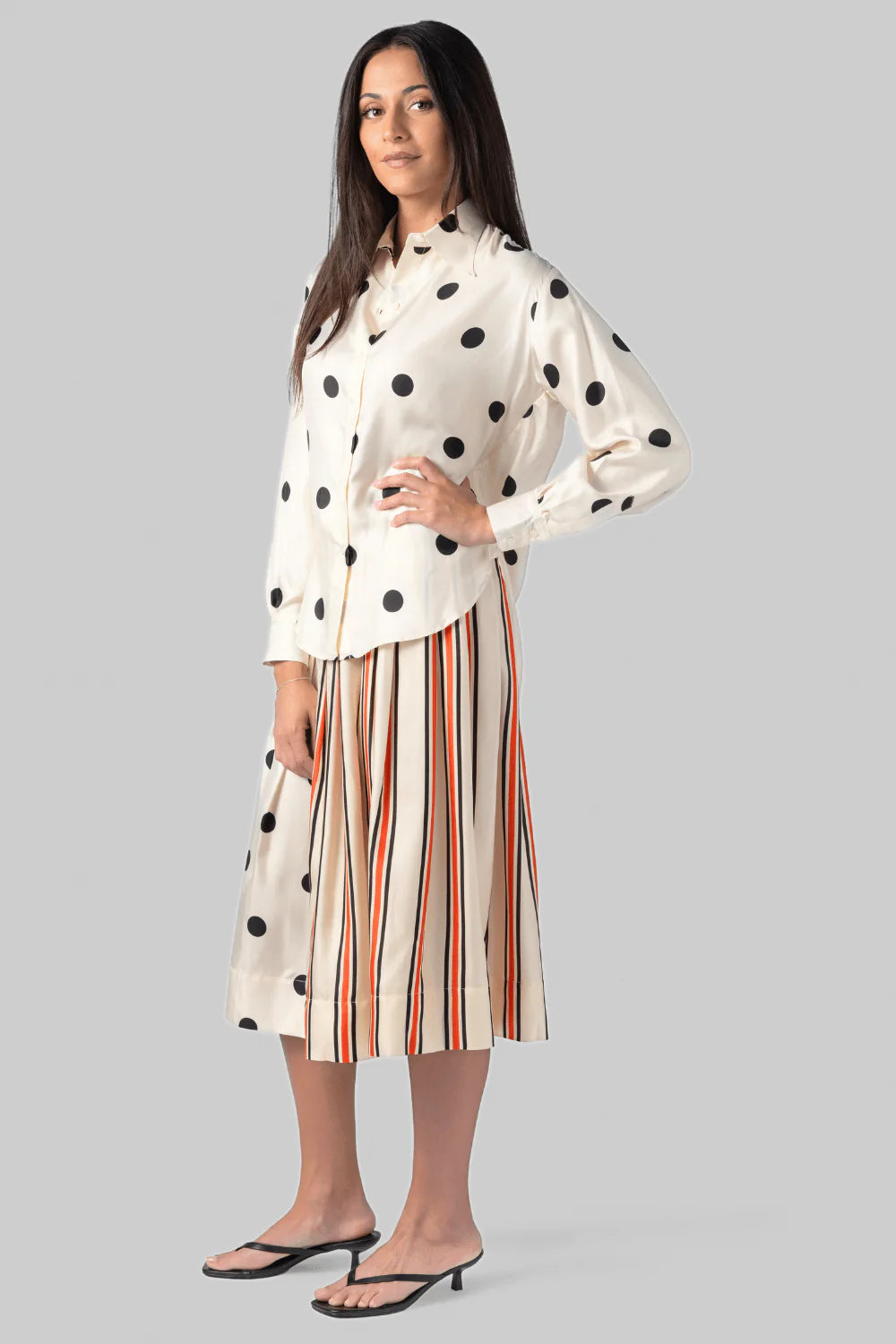 La Prestic - Venise Skirt - Mix Pois Grosso Noir
