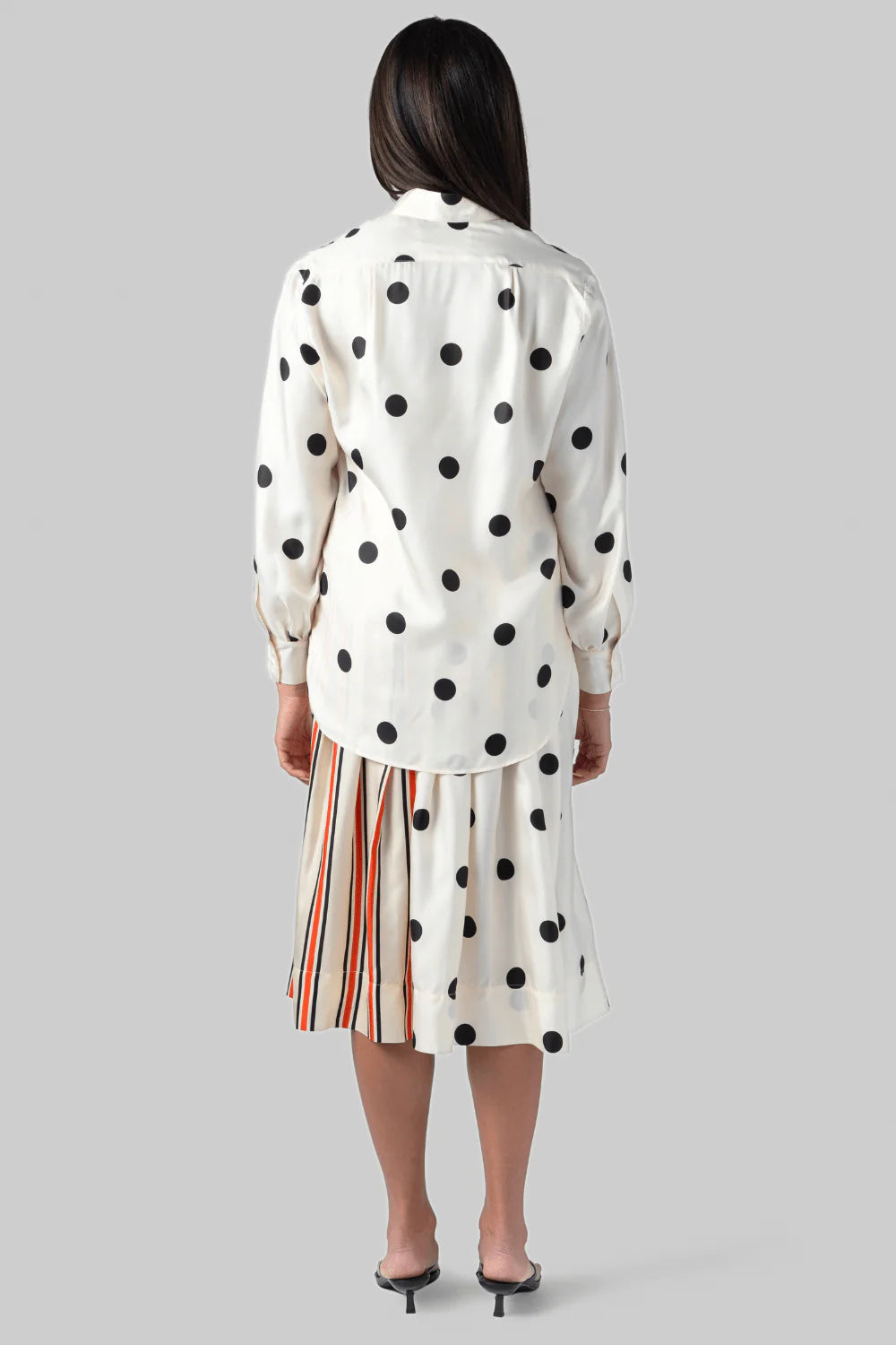 La Prestic - Emmanuelle Blouse - Pois Grosso Noir Ecru