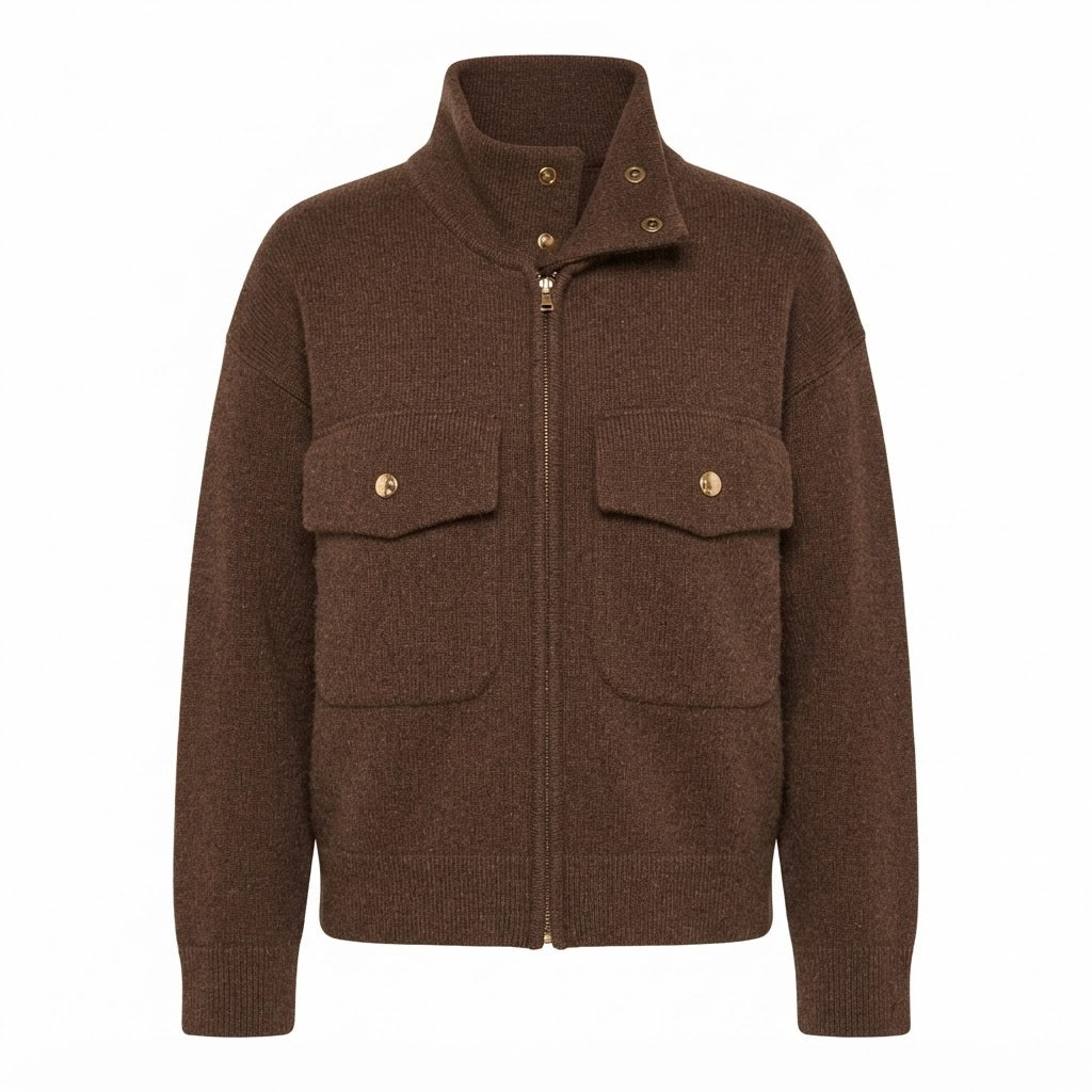 Estheme - Fringe Back Sweater - Brown