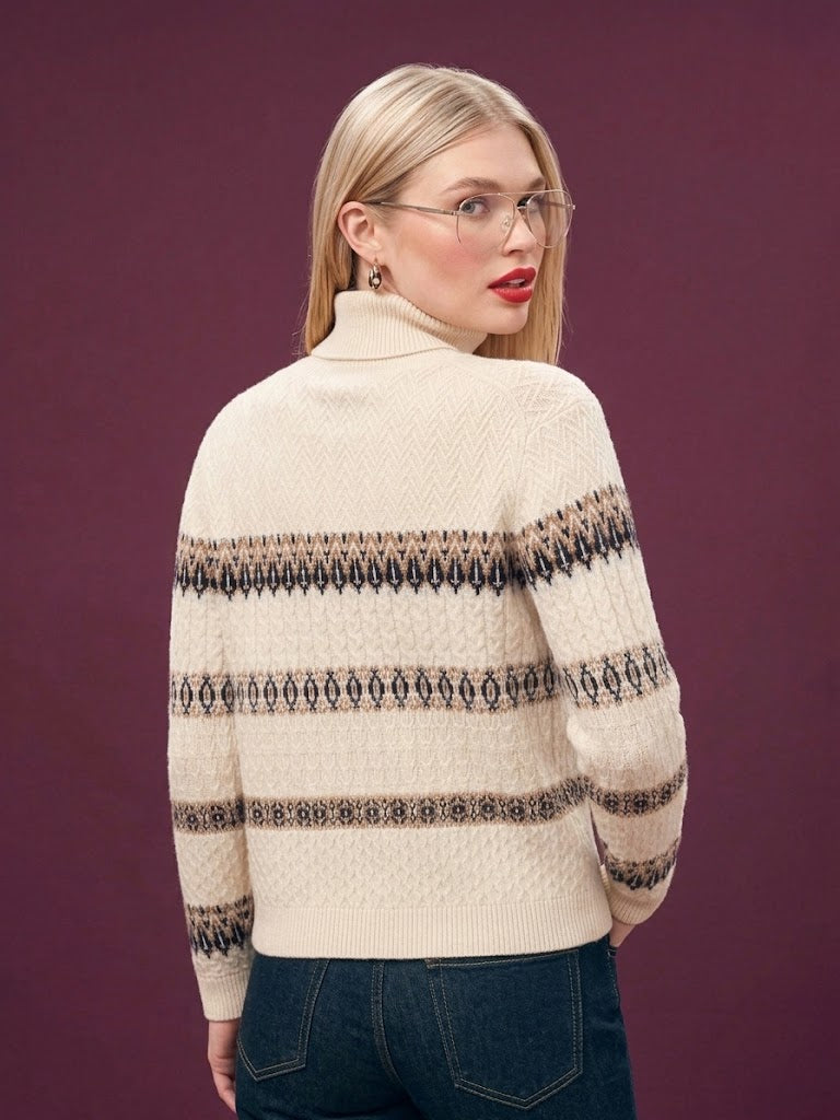 Jumper1234 - Snowflake Cable Roll Collar - Angel