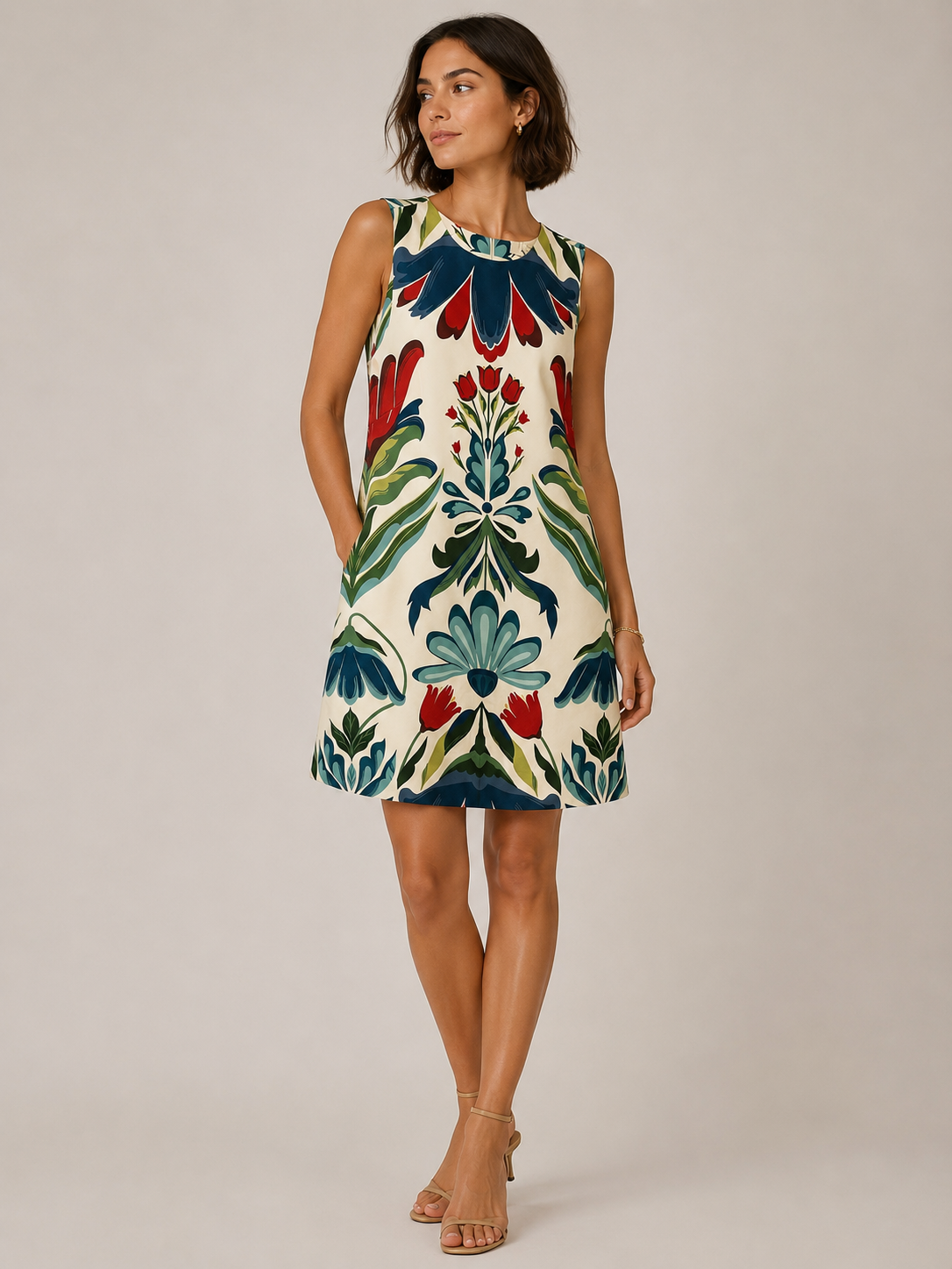 Mestiza - Fiona Shift Mini Dress - Ornamented Espalier