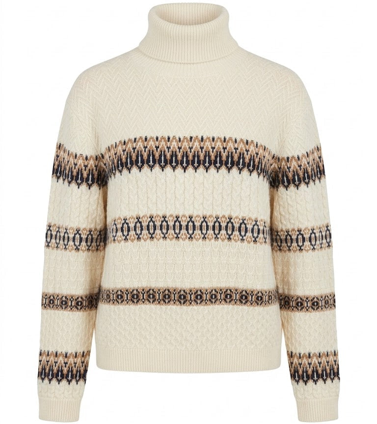 Jumper1234 - Snowflake Cable Roll Collar - Angel