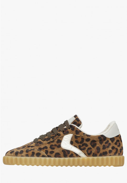 Voile Blanche Ines Leather and Suede Sneakers in Brown-Platinum