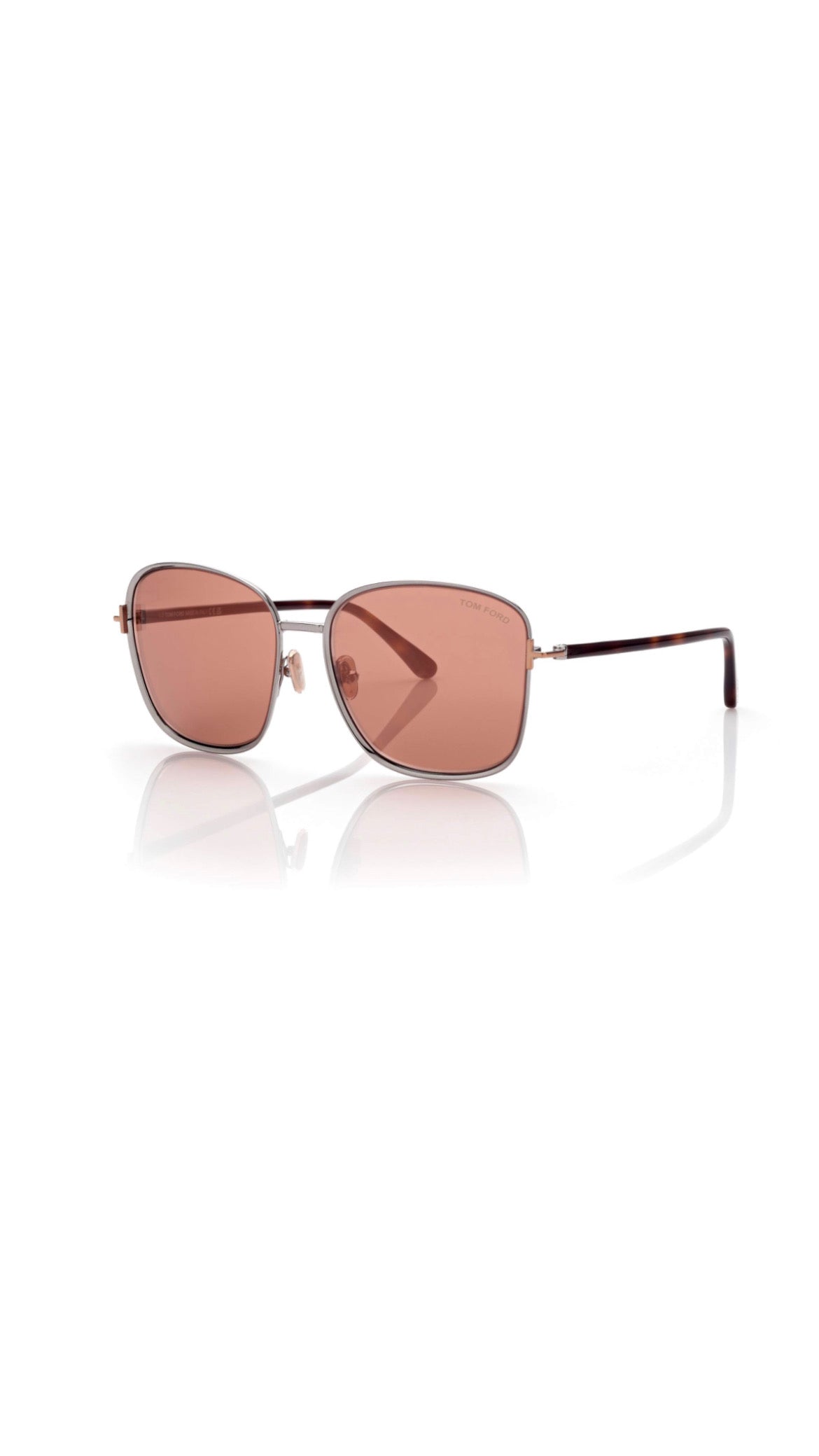 Tom Ford Sunglasses- Fern - Light Ruthenium/Rose Lenses
