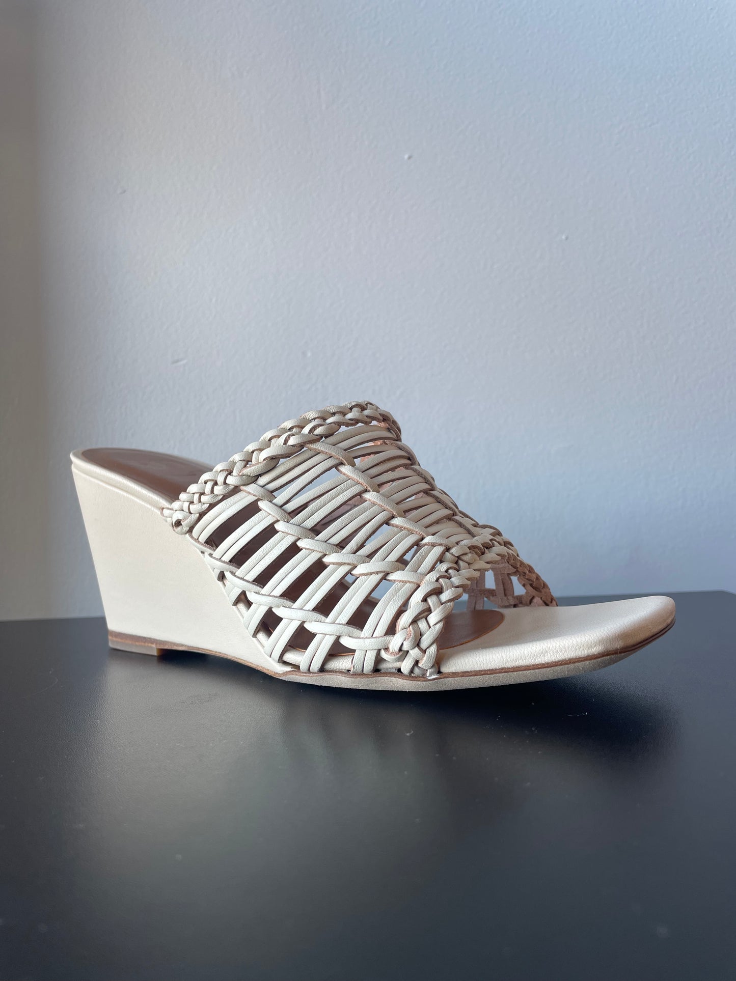 Staud- Blair Woven Wedge- Cream