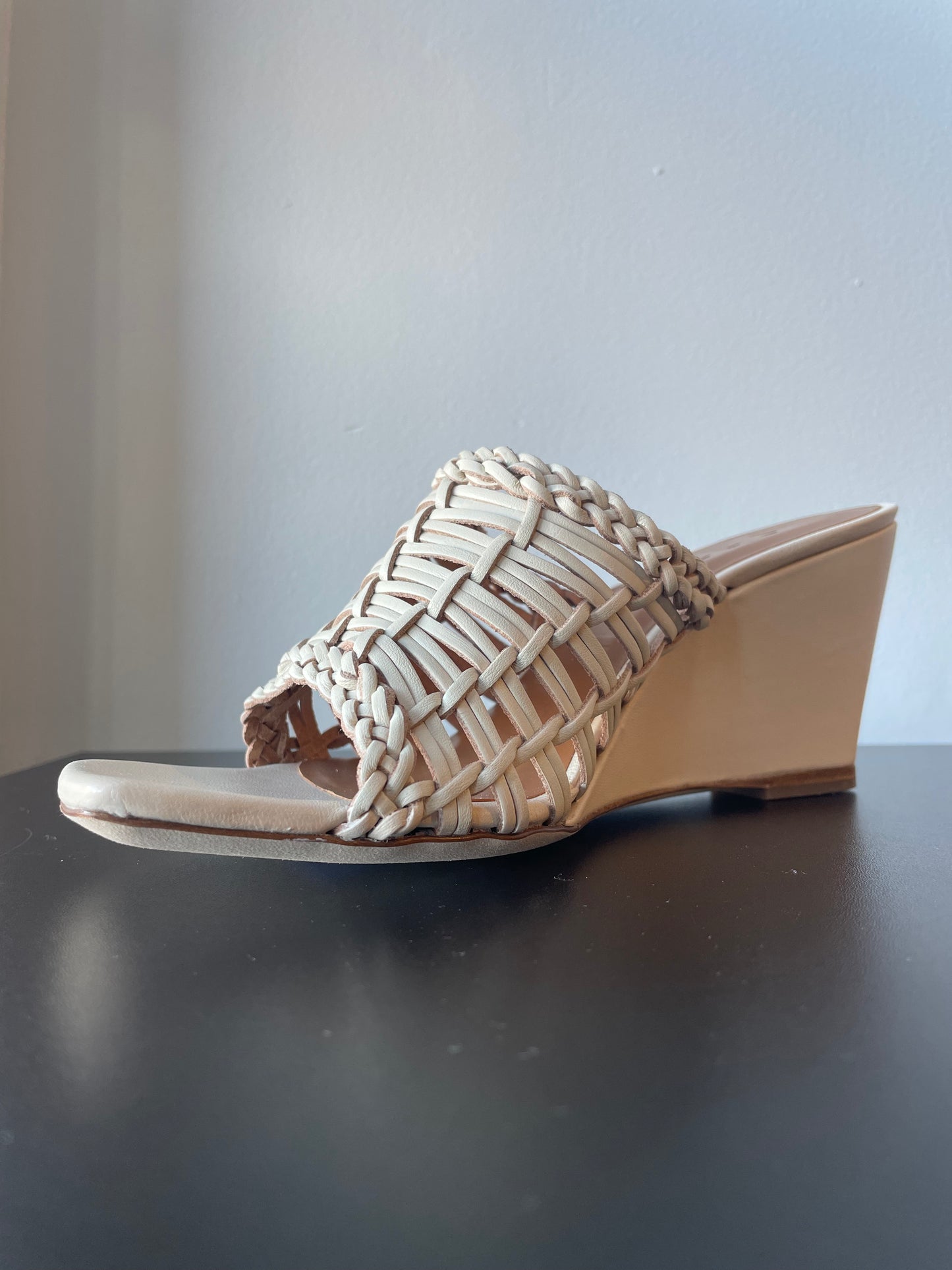 Staud- Blair Woven Wedge- Cream