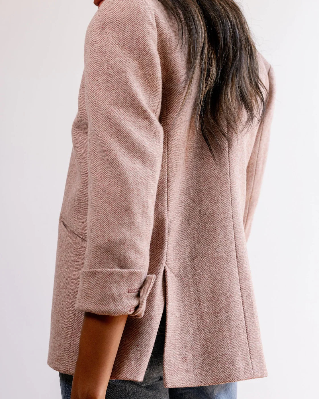 Kristina Collins - Francis Relaxed Blazer - Blush Herringbone