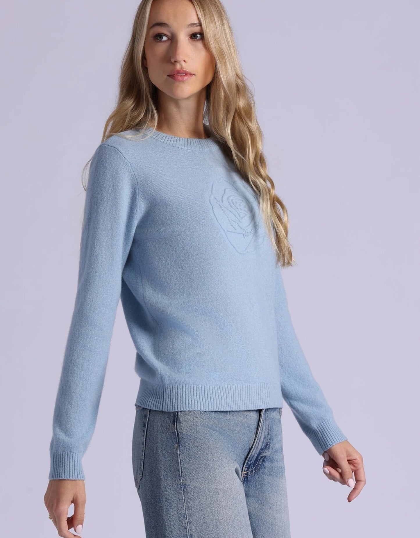 Minnie Rose - Embossed Logo Sweater - Light Blue