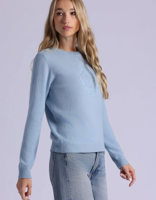 Minnie Rose - Embossed Logo Sweater - Light Blue