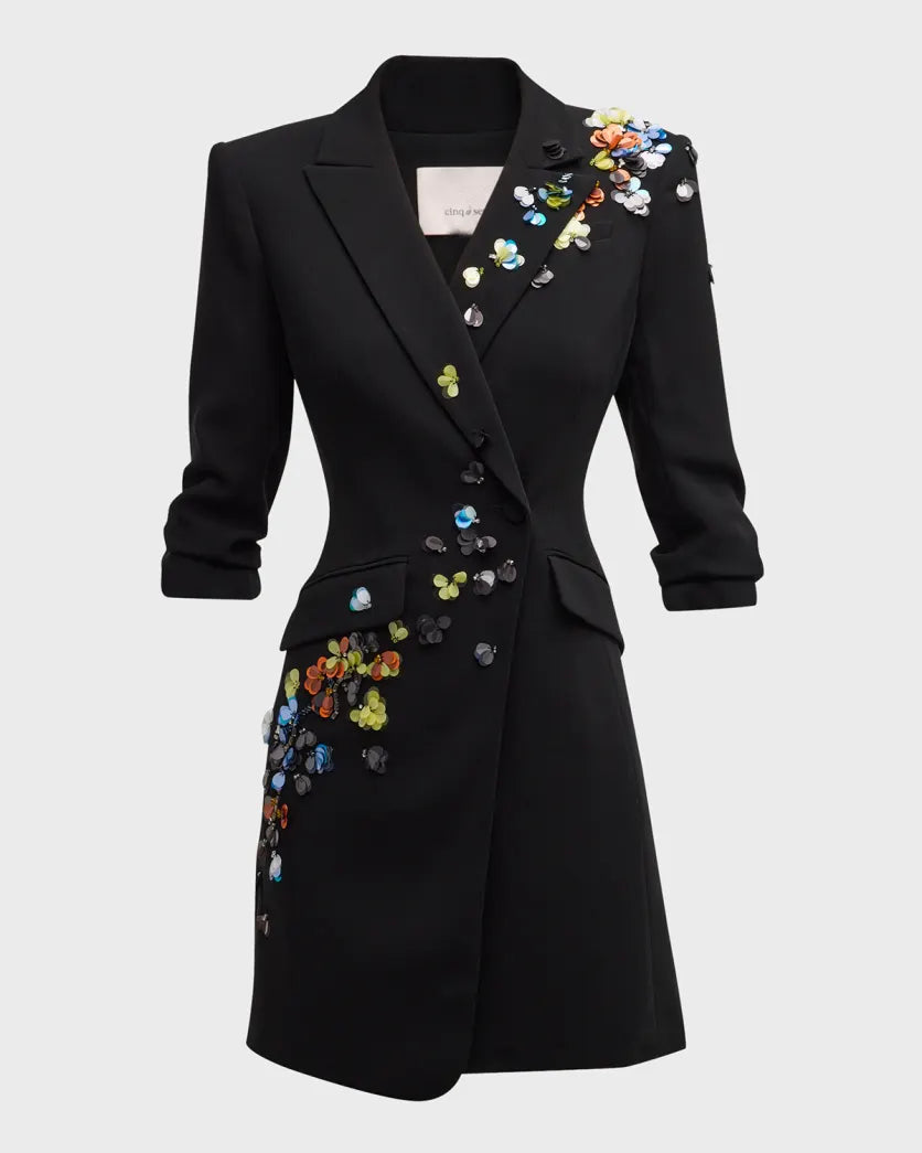 Cinq A Sept - Sequin Flower Linnea Mini Blazer Dress