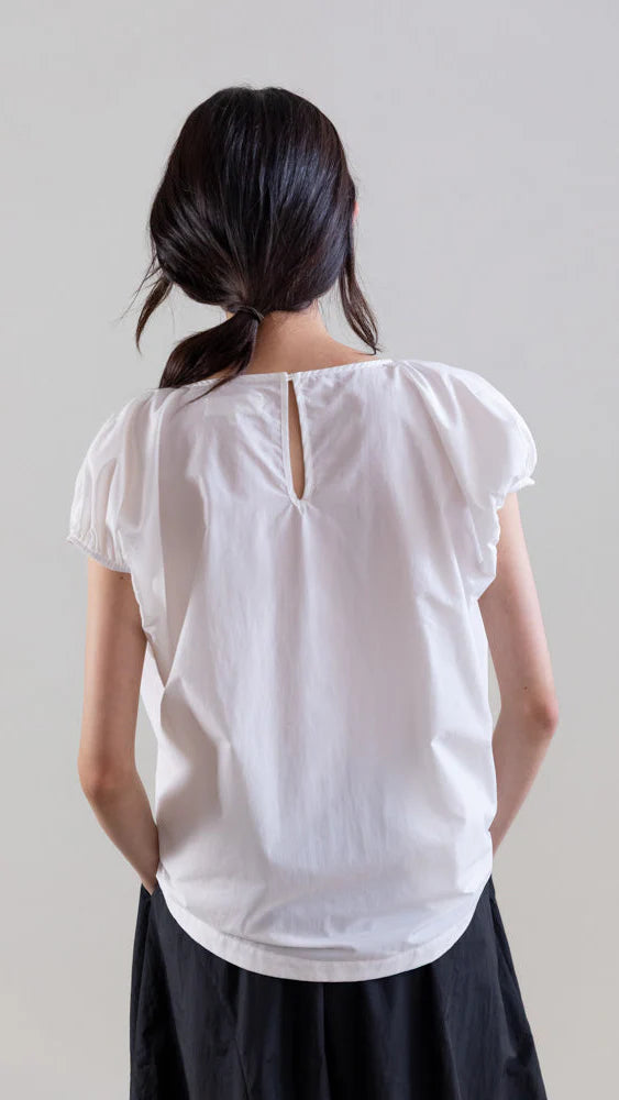 Psophia Nylon–Cotton Cocoon Tee with Drawcord Hem