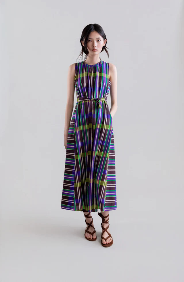 Psophia - Retro Prism Long Sleeveless Dress - Chocolat 419