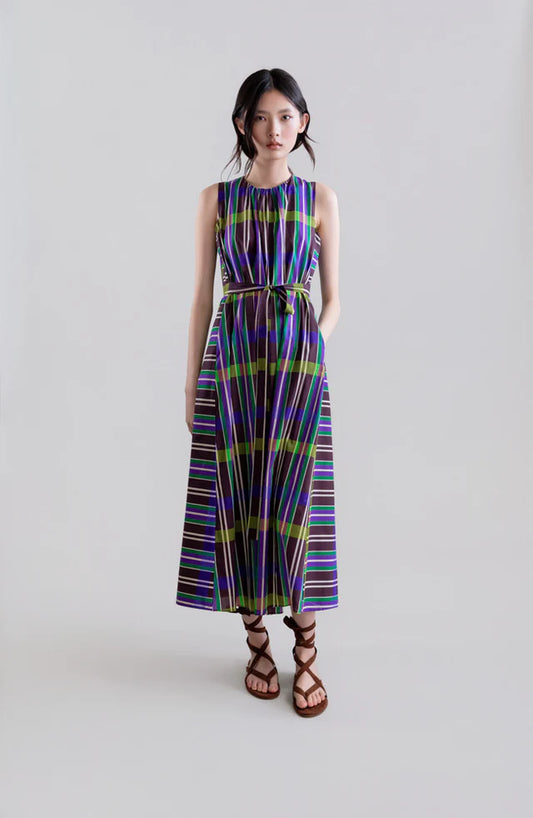 Psophia - Retro Prism Long Sleeveless Dress - Chocolat 419