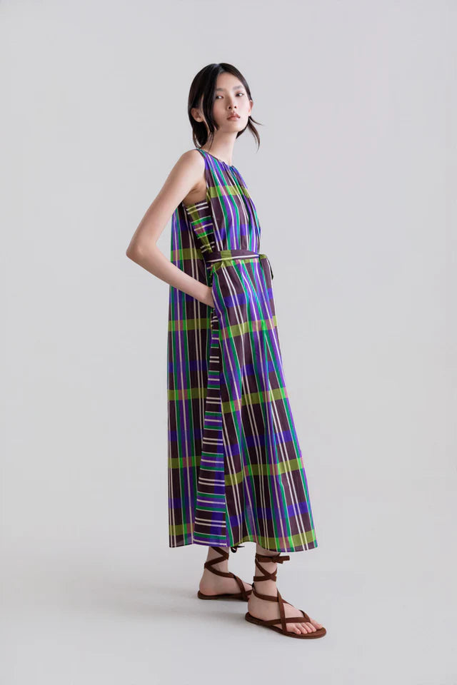 Psophia - Retro Prism Long Sleeveless Dress - Chocolat 419