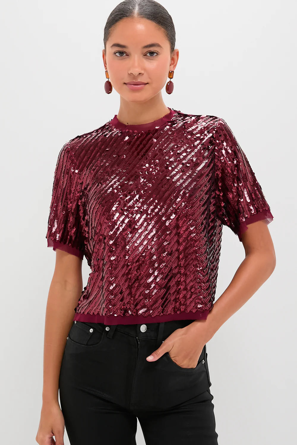 Hunter Bell - Pixie Top - Mulberry Sequin