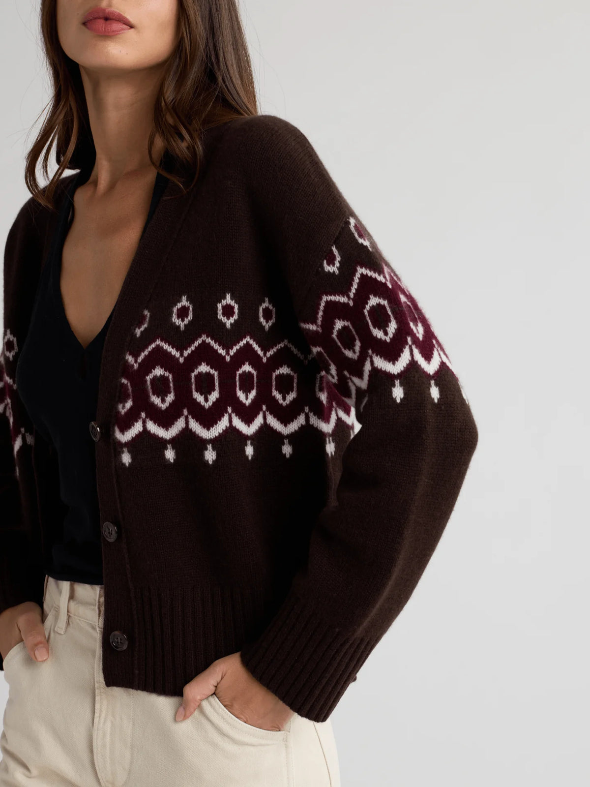 W. Cashmere - STBIL Fair Isle Cardigan - Brown