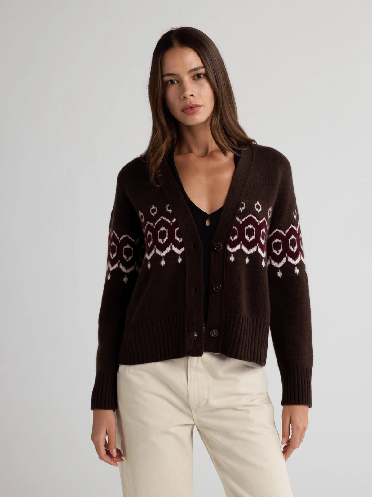 W. Cashmere - STBIL Fair Isle Cardigan - Brown