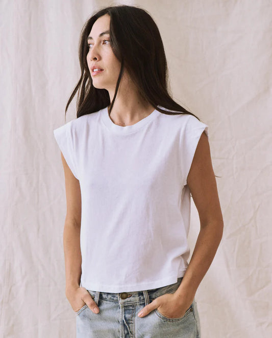 The Great - The Peak Shoulder Tee - True White