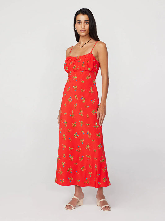 Kitri - Velma Red Rosebud Midi Dress