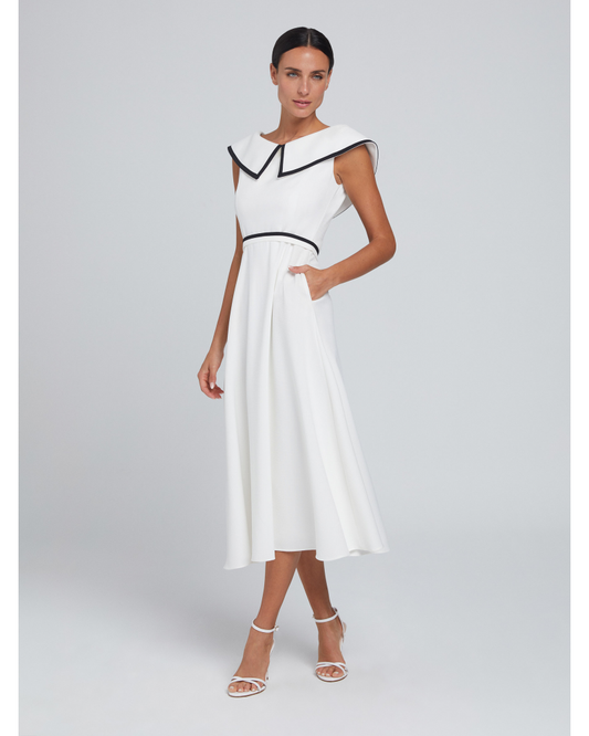 Laura Bernal - Midi Dress - Sleeveless - Sailor Collar